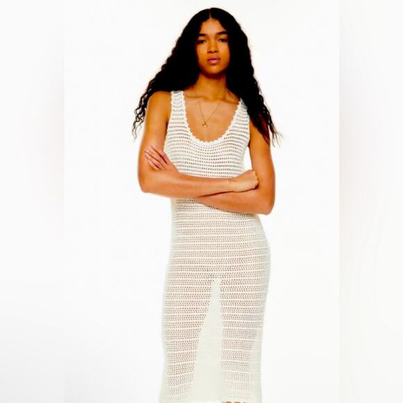 Aritzia Dresses & Skirts - Wilfred Crochet Cotton Midi Dress, Beach, Resort, Vacation Swim Cover, White,  L